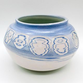 Artist Signed Ceramic Decorative Round Vase