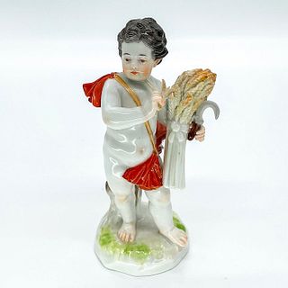 Antique Meissen Figurine, Summer Cherub with Wheat