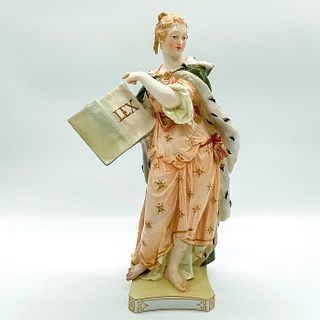 Antique KPM Porcelain Figurine, Lady Holding Book