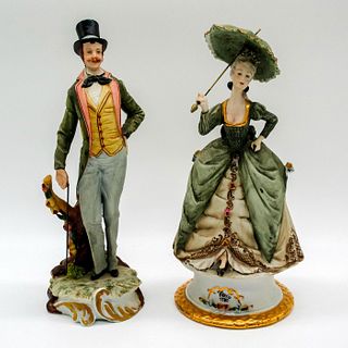 Pair of Vintage Capodimonte Porcelain Figurines, Paris 180