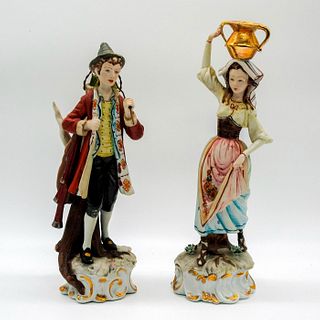 Pair of Vintage Capodimonte Porcelain Fornili Figurines