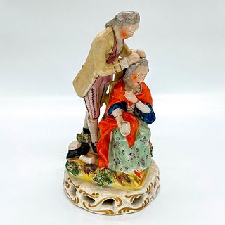 Early 19th Century European Porcelain Figurine, Lady and Hairdresser