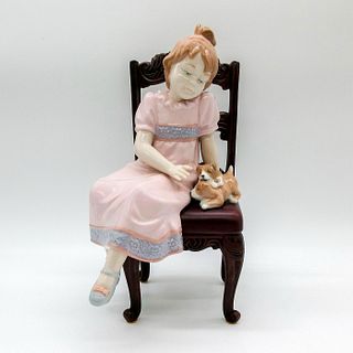 Vintage Nadal Porcelain Figurine, Girl with Puppies
