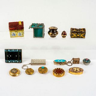 15pc Vintage Trinket Boxes and Compacts