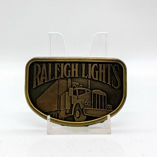 Vintage JJ Accessories Brass Belt Buckle, Raleigh Lights