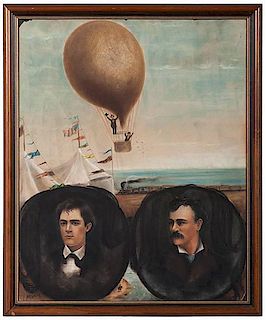 P.T. Barnum Chicago Hot Air Balloon Pastel by Frederick B. McGreer 