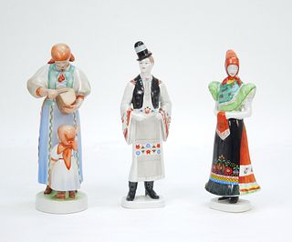 (3) Hungary Porcelain Figures.