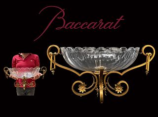 A Large 19th C. French Baccarat Crystal & Bronze Centerpiece