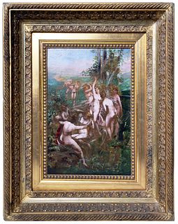 19th C. Oil On Canvas William-Adolphe Bouguereau Style Framed Painting