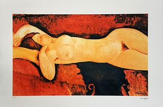 Reclining Nude, An AMEDEO MODIGLIANI Lithograph Print, Limited Edition