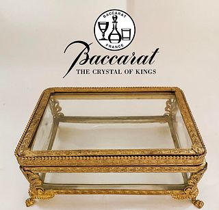 A Baccarat Crystal Bronze Jewelry Box