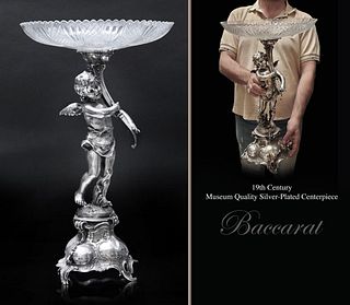 A Large Museum Quality 19th C. French Figural Silver-Plated Centerpiece