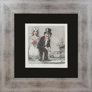 Charles Bragg Hand Colored Etching Embossed Limited Edition