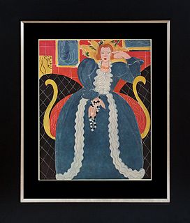Henri Matisse Lady in Blue Color Plate Lithograph after Matisse