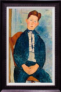 Hand Embellished oil on canvas after Modigliani Limited Edition