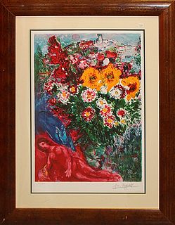 Marc Chagall Les Soucis Lithograph after Chagall