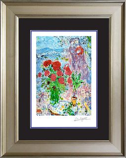 Red Bouquet Marc Chagall Limited Edition after Marc Chagall