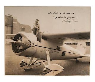 Wiley Post, the First Pilot to Fly Solo Around the World, Signed Photograph, Plus 