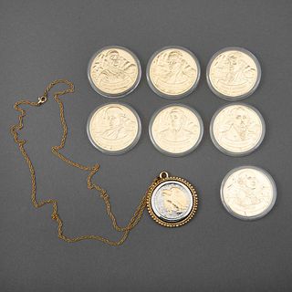 Colección de monedas conmemorativas de los padres fundadores de Estados Unidos Estados Unidos, siglo XXI Franklin Mint En meta...
