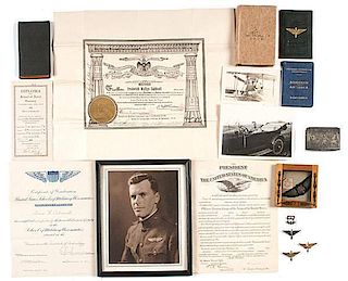 World War I Aviator, Frederick Wyllys Caldwell, Killed in Plane Crash, Archive of Diaries, Photographs, & Medals 