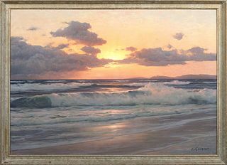  SUNSET OVER THE BALIC SEA OIL PAINTING