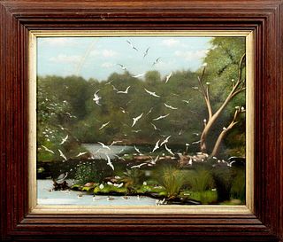 A CONCERT OF BIRDS OIL PAINTING