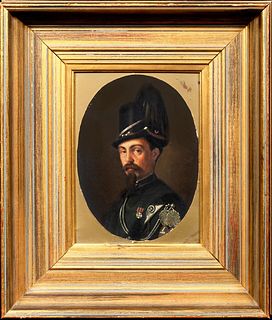  PORTRAIT OF AN OFFICER OF THE LONDON RIFFLES BRIGADE OIL PAINTING