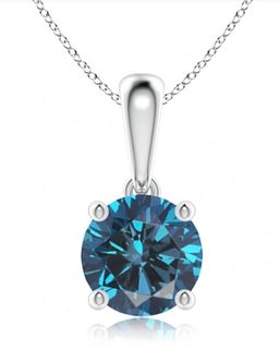 1.14cts Round Brilliant Cut Blue Diamond
