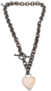 Silver Tiffany & Co. Heart Pendant Necklace