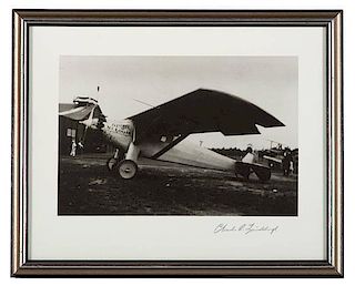 Charles Lindbergh, Signed Photograph of the Spirit of St. Louis, by R.D. Genin 