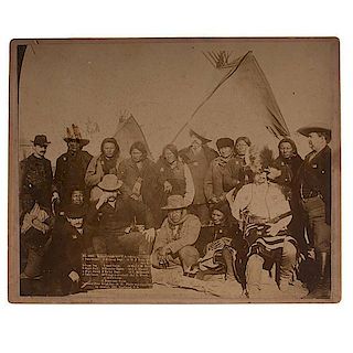 Indian Chiefs and U.S. Officials, Including Wm. F. Cody, at Wounded Knee, Photograph by Grabill 