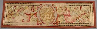 AN INTERESTING FRENCH BEAUVAIS STYLE TAPESTRY PANEL, AUBUSSON, CIRCA 1800.