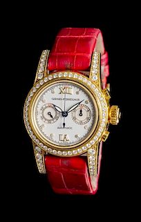An 18 Karat Yellow Gold and Diamond Ref. 8046 Chronograph Wristwatch, Girard-Perregaux,