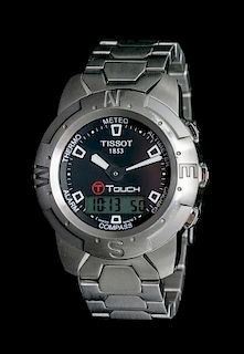 A Stainless Steel "T-Touch" Wristwatch, Tissot,