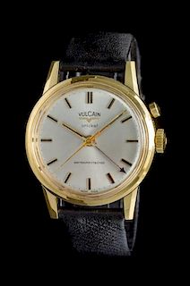 * A Gold Filled Cricket Alarm Wristwatch, Vulcain, Circa 1960's,