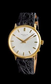 * An 18 Karat Yellow Gold Ref. 3411 Wristwatch, Patek Philippe, Circa 1960,
