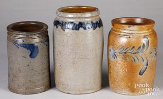 Three Pennsylvania stoneware crocks, 19th c.