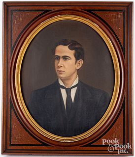 Oil on canvas portrait of a young man