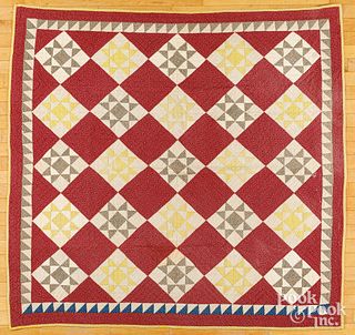 Ohio Star patchwork youth quilt, early 20th c.