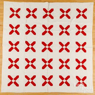 "X" patchwork quilt, ca. 1900
