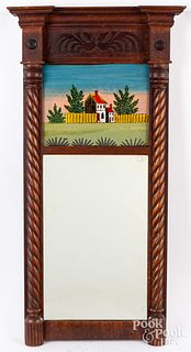 Sheraton mahogany mirror, 19th c.