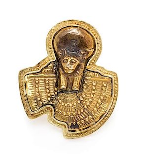 * An 18 Karat Yellow Gold and Egyptian Motif Ring, Ed Wiener, 10.80 dwts.