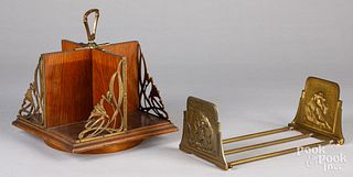 Brass mounted revolving book holder, early 20th c.