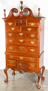 Chippendale walnut high chest, the top 18th c., th