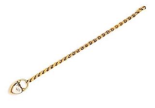A Georgian Yellow Gold and Garnet Lover's Eye Padlock Charm Bracelet, 6.70 dwts.