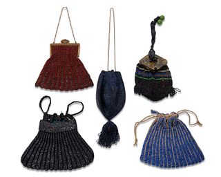 A group of vintage beaded bags