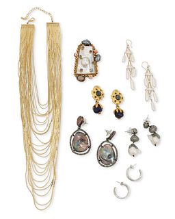 A group of couture jewelry