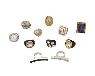 A group of runway/statement rings