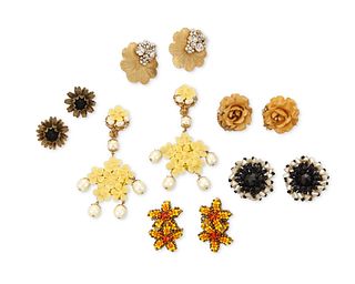 A group of vintage Miriam Haskell earrings