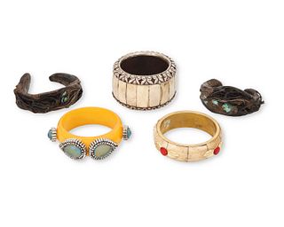 A mixed group of bracelets